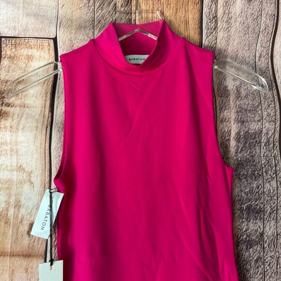 Babaton Dress Contour Mock Neck Pink Sleeveless Fitted Mini Summer NWT Size XS - Picture 3 of 8